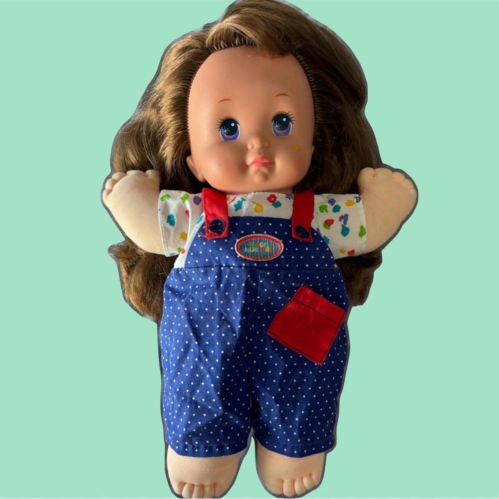 Vintage 1989 Mattel Magic Nursery Doll, Original Overalls